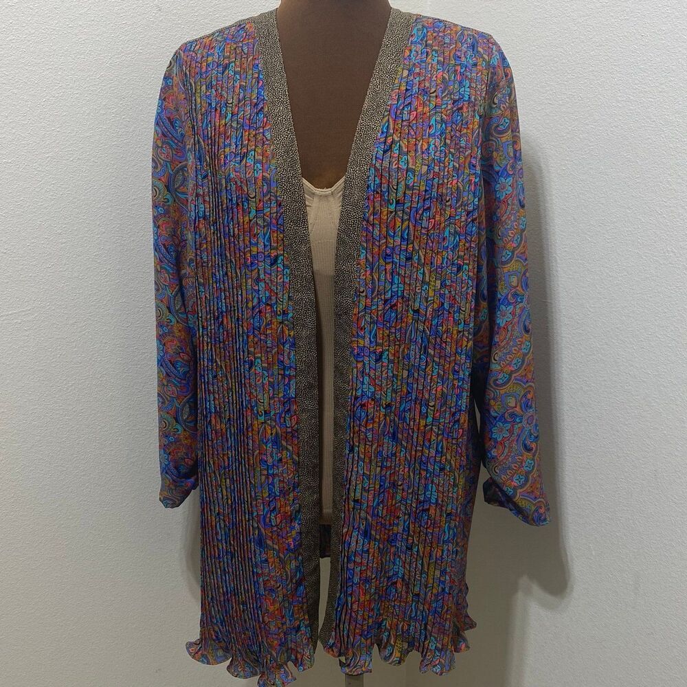 Diane von Furstenberg Multicolored Pleated Cardigan Size One Size Fits Most